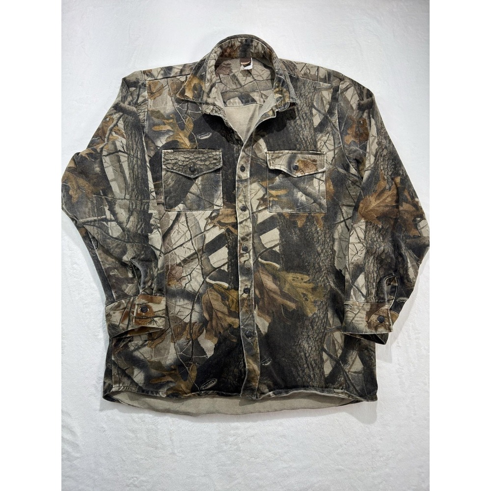 Ranger Shirt Mens Large Camo Flannel Long Sleeve Button Front Hunting Outdoor
